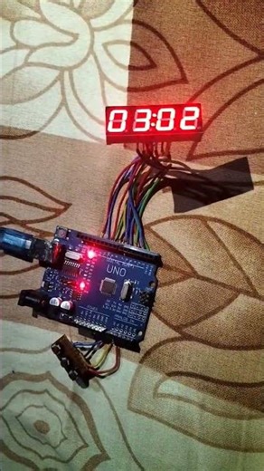 without RTC only arduino UNO & 4 digit 7 segment display using 12h digital clock #digital clock