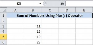 Add Numbers in Excel Using Formula and Functions