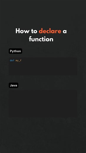 Pybeginners on Instagram: "How to declare a functio in Python vs Java #code #python"