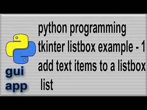 Listbox example in Python tkinter add item to the listbox 1