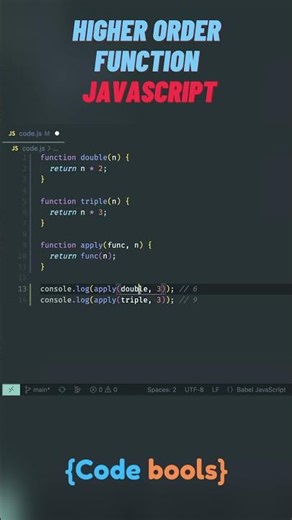 higher order function js for beginners #javascript #higher #order #function #shorts