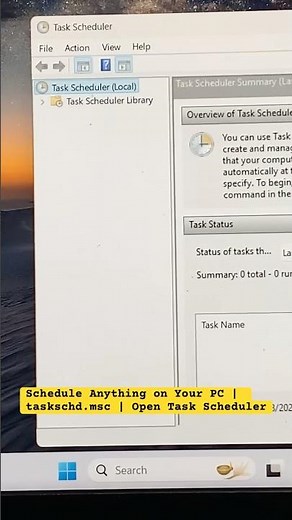 Schedule Anything on Your PC | taskschd.msc | Open Task Scheduler #techshorts #windows