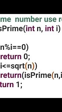 Prime number using Recursion