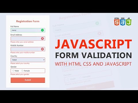 JavaScript Client-side from Validation | Complete Form validation in JavaScript | Registration Form