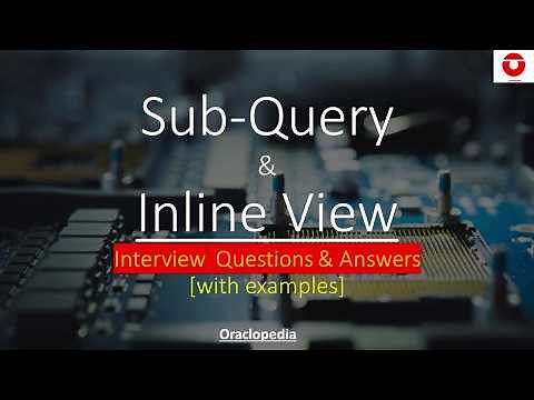 Subquery and Inline View - SQL Tutorial