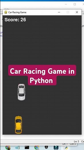 Car Racing Game in Python using Pygame | Python Game Development Tutorial #shortsyoutube