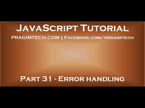 Error handling in JavaScript
