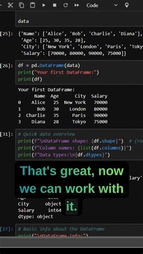 Learn data science with Pandas and Python - part 1 #python #programming #pandas #code