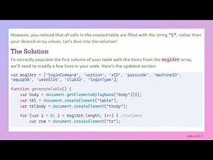 How to Populate the First Column of a Table with Array Items in JavaScript