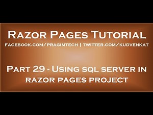 Using sql server in razor pages project