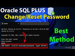 How To Change User Password in Oracle SQL PLUS | How To Reset SQL PLUS Password | Best Method |