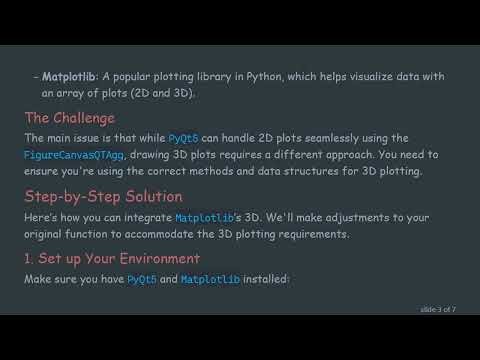 How to Add Matplotlib 3D Pyplot in Python Qt Designer or PyQt5