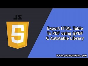 Export HTML Table to PDF using JavaScript jsPDF and Autotable Library