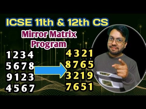 Mirror Matrix Program in java for ISC 11th & 12th Computer Science by YP Computer