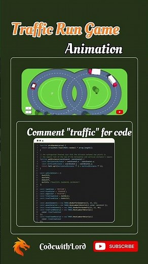 Traffic Run Game Animation using JavaScript | Road & Car Movement Logic 🚗💻 | CodewithLord