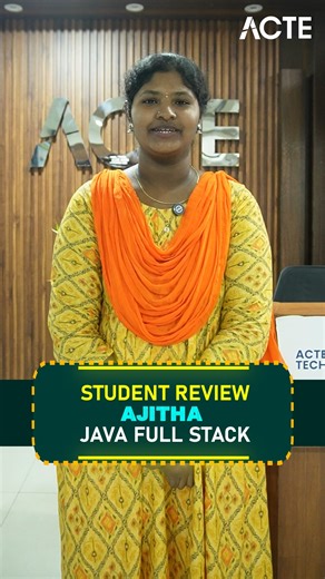 ACTE Technologies | Training & Placement on Instagram: "🎓 Student Placement Review | Ajitha – Java Full Stack Developer 🚀 A real success story that highlights how structured Java Full Stack training, hands-on projects, and expert mentoring lead to successful IT placements. Ajitha’s journey proves how job-oriented learning, real-time implementation, and strong placement support help freshers and career switchers secure developer roles in top companies. 🎯 Get IT Jobs (Any Degree) with 𝐀𝐂𝐓𝐄 