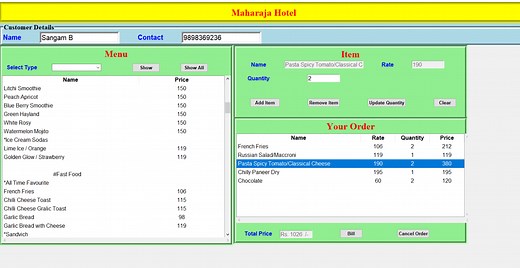 Hotel Billing System In Python With Source Code - Source Code & Projects