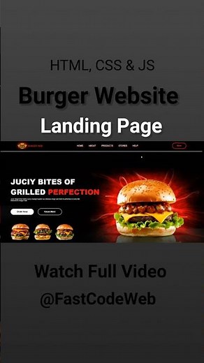 How to Create Burger Website Using HTML & CSS | Fast Code