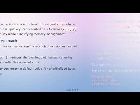 Creating a Dynamic 4D Array in C+ + with Variable Borders