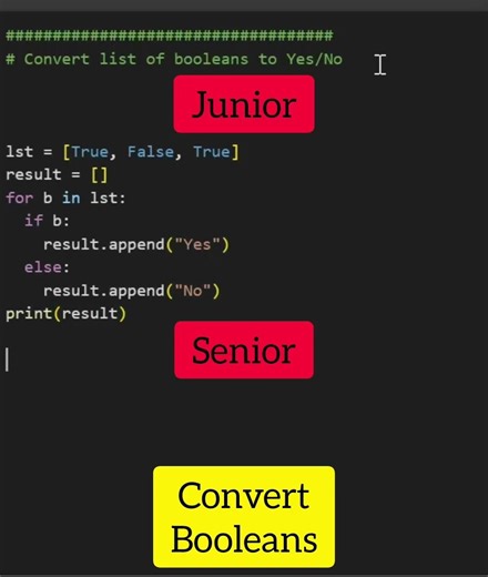 Convey booleans in junior Vs. Senior point of views