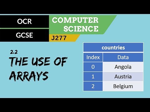 71. OCR GCSE (J277) 2.2 The use of arrays