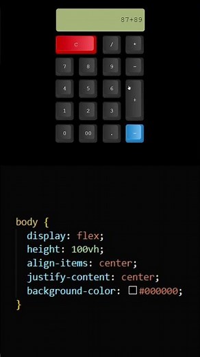 "Create a Simple Calculator in HTML & CSS | 1-Minute Tutorial!" #coding#htmlcss #html