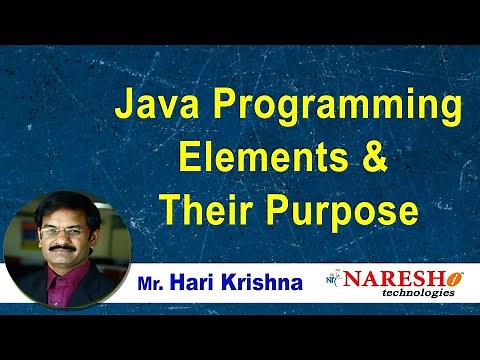 Java Programming elements and their purpose | Mr. Hari Krishna