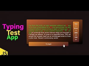 Typing Test App in HTML, CSS & JavaScript 🔥