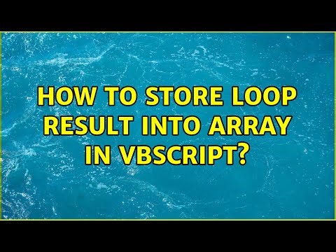 How to store loop result into array in VBScript?