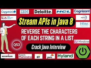 Java 8 Stream API Interview Questions: Reverse the Characters of Each String in a List using Java 8