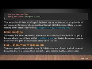 Fixing Automatic Versioning Issues in Python with GitHub Actions
