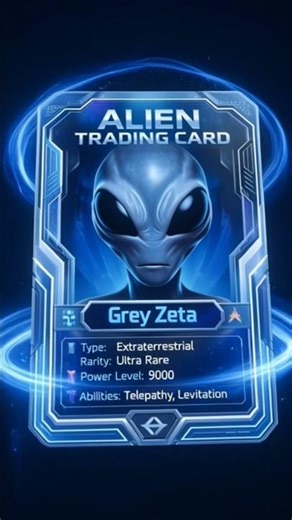Holographic Alien Trading Card