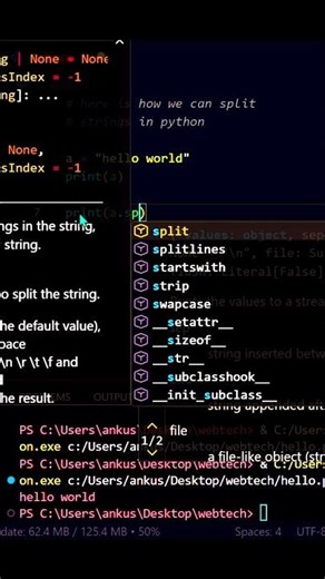 Python split() Method in 20 Seconds! 🔥 #shorts #python