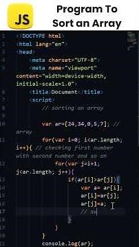 Sort an Array in JavaScript | Easy Program & Logic Explained