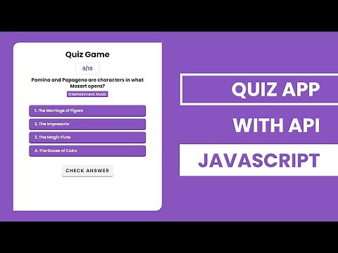 Quiz App Using Vanilla JavaScript | With Open Trivia DB API