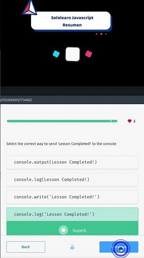 [Resumen-1] Respuestas, Curso de Javascript Sololearn, Desde Cero, Curso Js Paso a paso