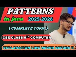 Patterns program in java ICSE class 10 computer basic patterns with dry run & logical explanation