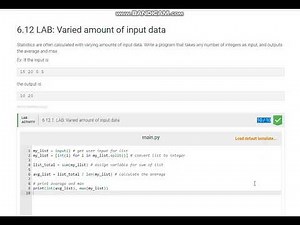 Python Lab Varied amount of input data
