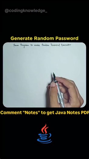 harish | Random Password Generator in Java ☕ Follow @codingknowledge_ for more 🔥💯 @codingknowledge_ @codingknowledge_ - Join our growing... | Instagram
