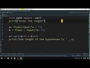 How to Calculate the hypotenuse of a right angled triangle in python