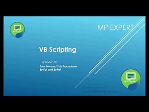 VB Script Episode: 10 (Functions and Sub Procedure) By Val and By Ref