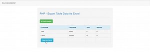 Exporting Table Data To Excel in PHP Tutorial