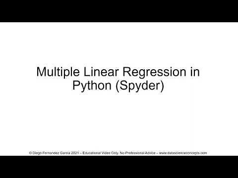Multiple Linear Regression in Python (Spyder)