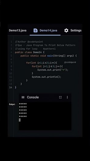Java Pattern Program - Pattern1
