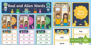 Phonics Screening Levels 2-5 Real and Alien Words Interactive Display Pack