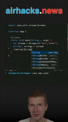 Stream To String[] #java #shorts #coding #airhacks