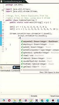Merge two arrays using Java stream | Sort & Remove Duplicate in one Line #javamagic #javadoc