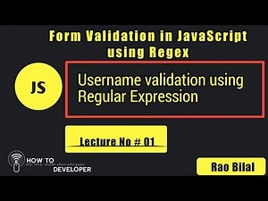 JavaScript Tutorials in Hindi Part# 01: UserName validation using Regular Expression | Hindi/Urdu