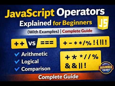 JavaScript Operators in Telugu | Complete Beginner Friendly Explanation