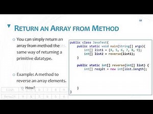 Return Array From Method - A Method to Reverse Array Contents